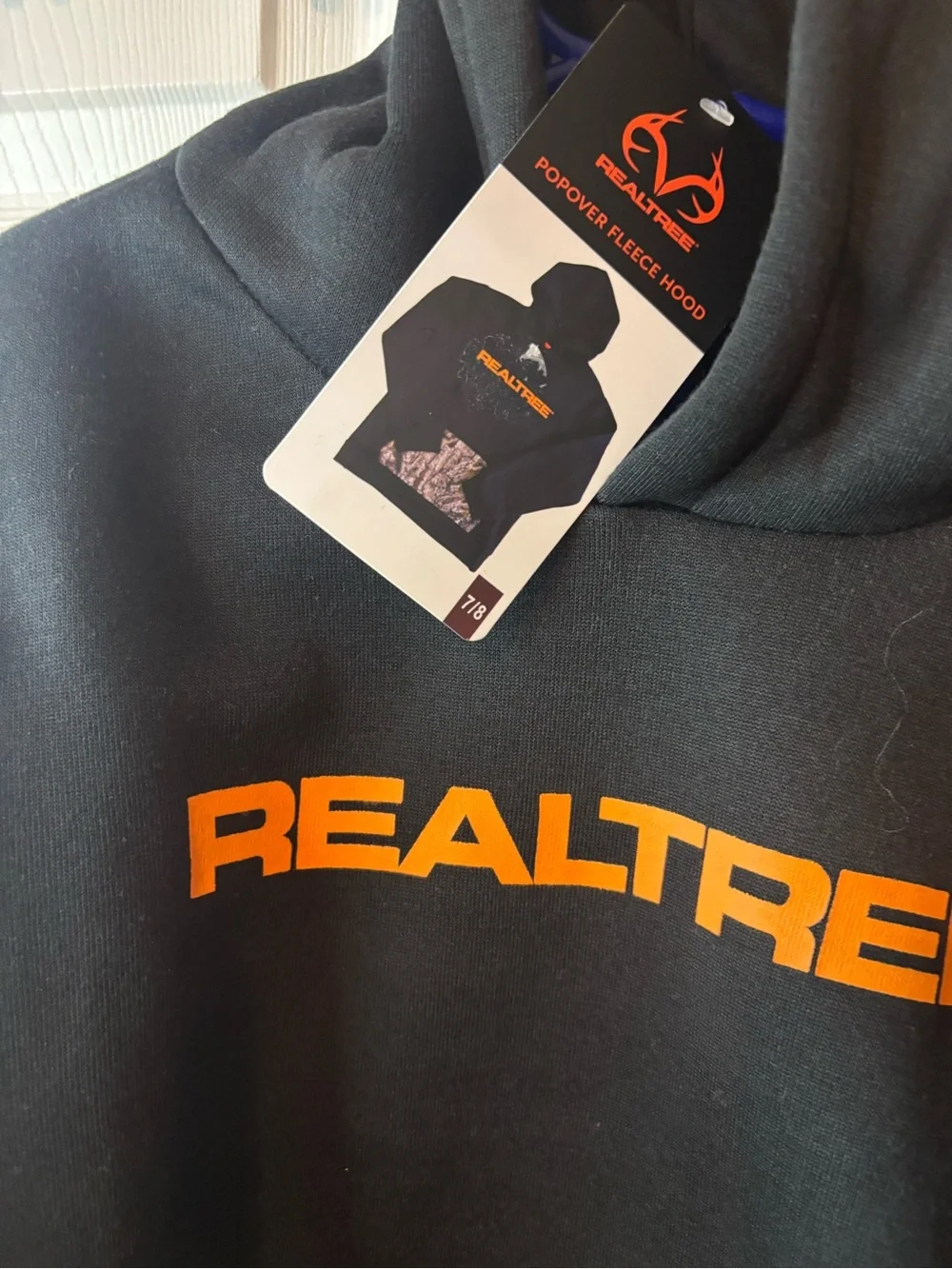 Kids Realtree Black and Camo Hoodie Size 7/8